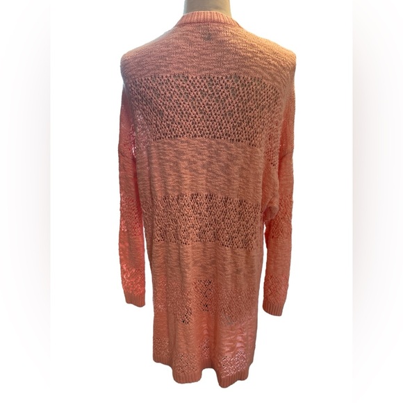 Torrid Plus Size 3XL Peach Open Stitch Open Front Cardigan Sweater Top is In EUC - Picture 6 of 12